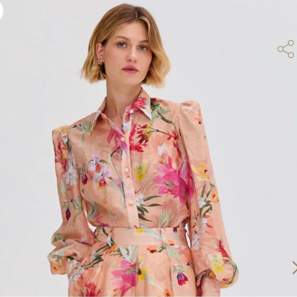 PatBO Lily Floral Button-Front Shirt